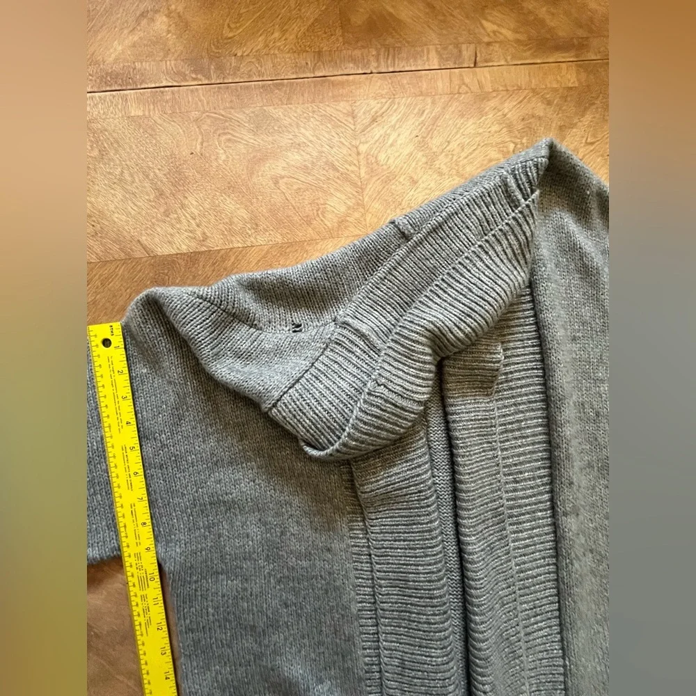 GAP Long Open-Front Wool Blend Cardigan in Gray | Size L